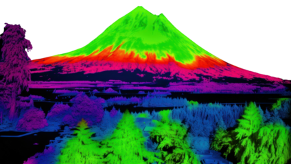 PNG  Mountain landscape outdoors volcano. AI generated Image by rawpixel.