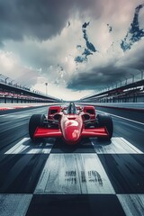 a red race car on the track at an indy car race © cff999