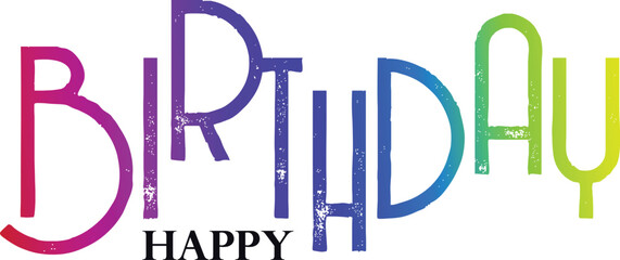 Gradient Color, Happy Brithday golden luxury text effect design