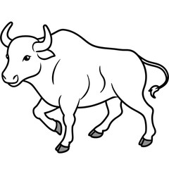 Detailed Buffalo Line Art Vector Illustration - Minimalist Wildlife Graphic