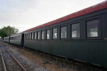 Fototapeta premium Old train not used anymore in Portland, Maine