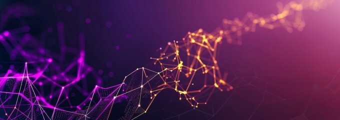 Fototapeta premium Abstract Digital Network with Purple and Orange