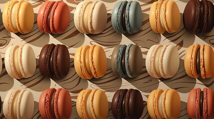   A lineup of macaroons awaits purchase at a store or restaurant