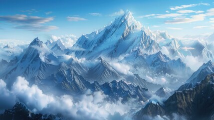Obraz premium Breathtaking perspective of mountain ranges