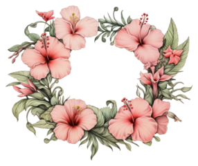 PNG Flower wreath graphics blossom pattern.