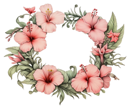 PNG Flower wreath graphics blossom pattern.