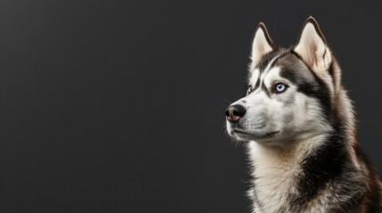 Obraz premium Portrait of a Husky dog over plain background