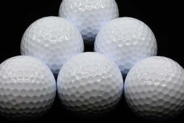 Golf balls, close-up view 