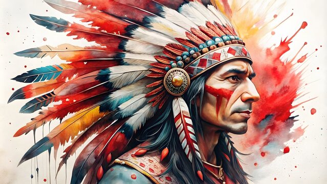 Native American Headdress Painting