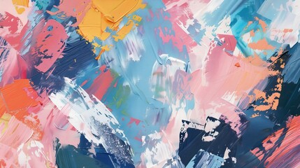 Fototapeta premium Colorful abstract art gouache painting smear background. Acrilic brush stroke texture wallpaper.