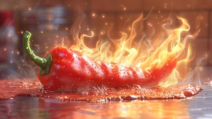 Red Hot Chili Pepper on Fire