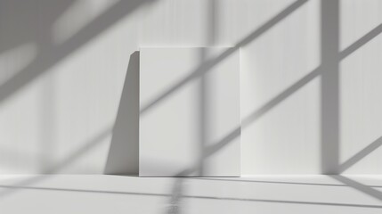 Obraz premium Simple white canvas with a subtle shadow cast by the product, creating depth and focus