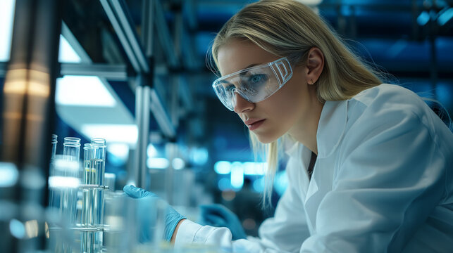 a female scientist doctor  in the analysis laboratory