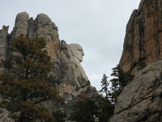 A side view of Mount Rushmore in South Dakota