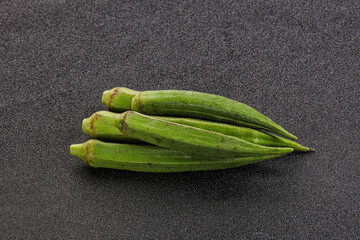 Natural organic raw green okra