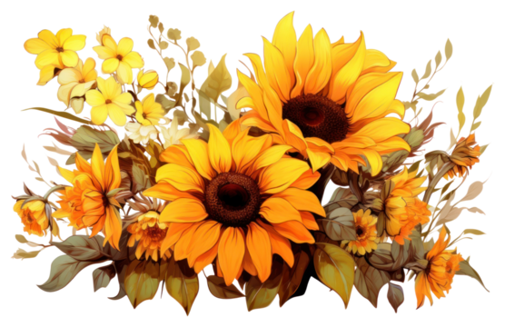 PNG Inflorescence sunflower calendula freshness. AI generated Image by rawpixel.