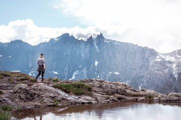 hiker in the mountains