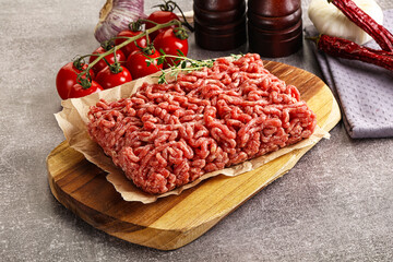 Raw minced beef uncooked meat