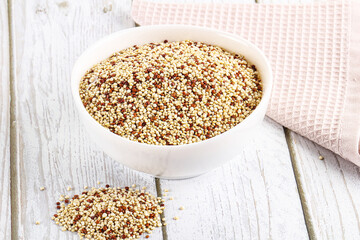 Raw dry quinoa cereal grain