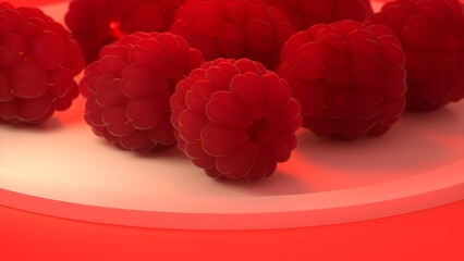 raspberry on a white plate