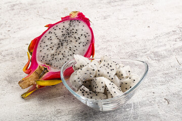 Dragon fruit Pitahaya in the bowl