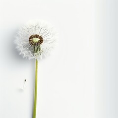 Dandelion on White Background for Spring Designs Generative AI