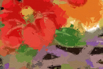 Oil paintings and various flowers, roses, peonies, cats, dogs, strawberries, and chrysanthemums are beautiful