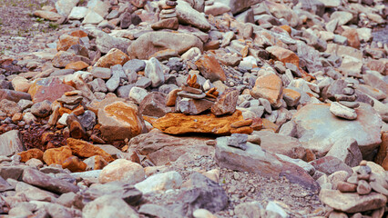 Yellow-red sediment, rust, iron, abstract pattern