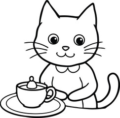 cute and playful cat illustrations and silhouette 