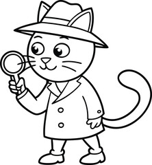 cute and playful cat illustrations and silhouette 