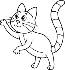 cute and minimalistic playful cat silhouette 