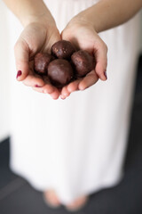 Handmade Chocolate in the hands