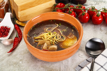 Japanese Miso soup with chicken