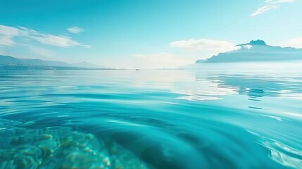 Obraz premium A lagoon with an island centered and cloudy skies overhead