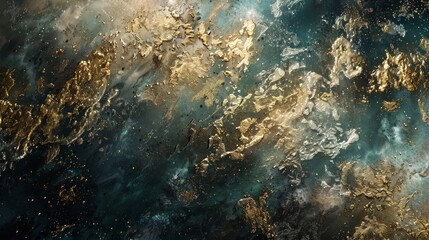 Art of shimmering metallic textures and overlays suggesting hidden treasure beneath