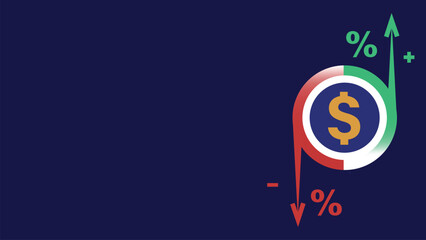 Financial rise and fall concept. money increase and decrease. finance gain and loss. 