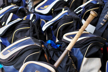 整頓された野球バッグ