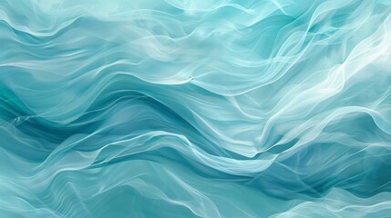 Aquamarine and turquoise waves swirl softly resembling a tranquil ocean scene