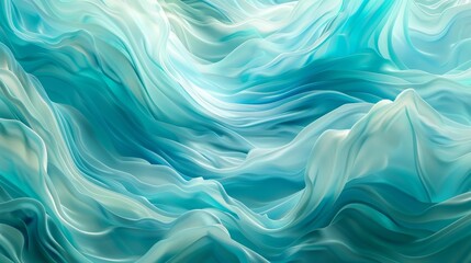Fototapeta premium Aquamarine and turquoise waves swirl in a tranquil abstract ocean scene