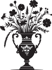 vintage  flower vase silhouette,