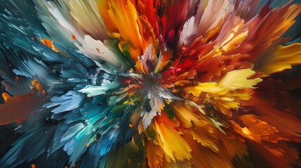 Obraz premium Colors blend seamlessly in a hypnotic vibrant explosion