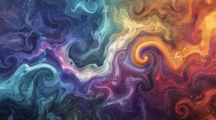 Obraz premium Dreamscape of swirling patterns and colors merging reality and imagination