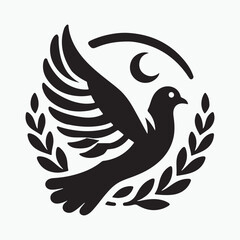 Stork logo icon of Bird ,vector illustration template design.