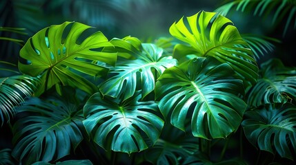  A close-up of a green plant with plenty of light filtering from above and below