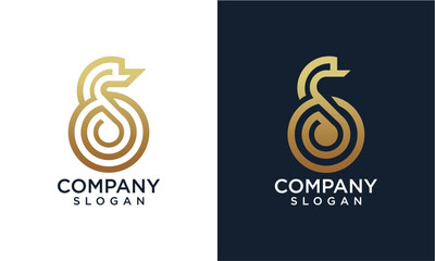 Letter S logo collection initial logo inspiration creative concept with gold gradient color