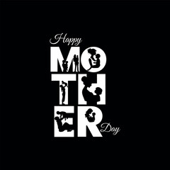 Happy Mother's day card vector illustration. Happy Mothers day Greeting card.