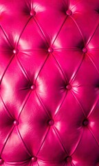 Pink Leather Upholstery With Button Tufting. Generative AI