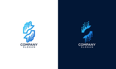 abstract initial letter s logo template. icons for business technology, modern, simple