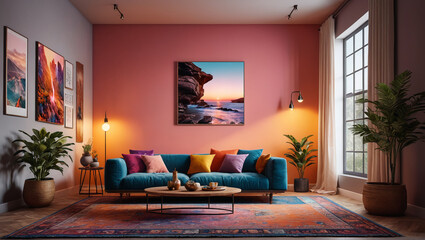 A peaceful meditation room with an assortment of eclectic decor and serene lighting, fostering calm and creativity, Generative AI