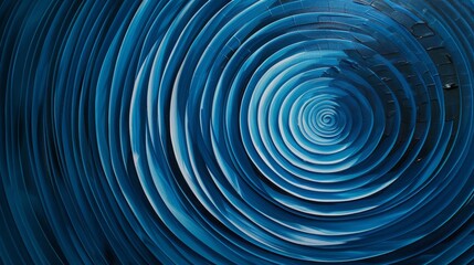 Blue circles in varying shades creating depth and movement